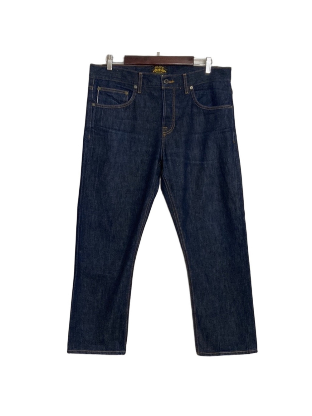 Brave Star Selvage Jeans Mens 35 x 27 Dark Blue Slim Straight Leg Made in USA
